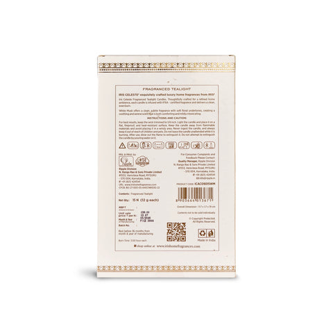 IRIS Celeste White Musk Scented Tealight Candles