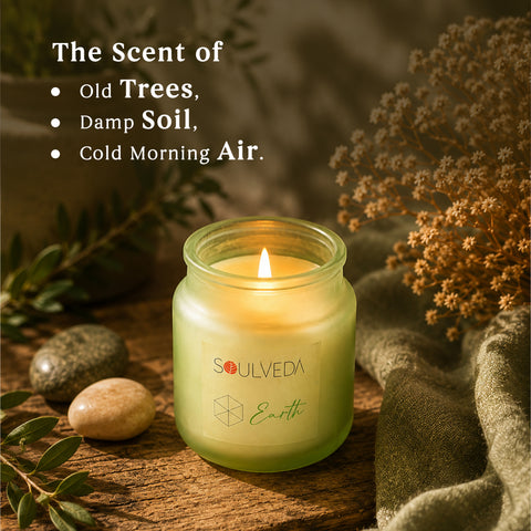 Soulveda Earth Pine Forest Scented Glass Jar Candle 80 g