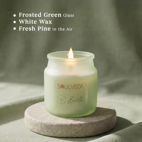 Soulveda Earth Pine Forest Scented Glass Jar Candle 80 g