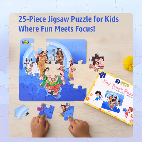 Kids Jigsaw Puzzle - Ganesha with Family | Fun, Focus & Devotion | Tiny Trunk Puzzle