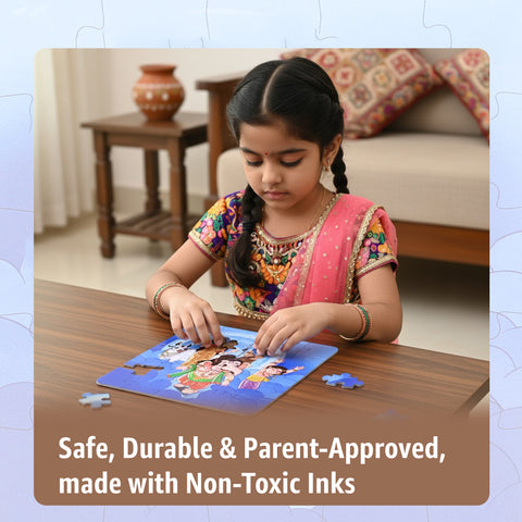 Kids Jigsaw Puzzle - Ganesha with Family | Fun, Focus & Devotion | Tiny Trunk Puzzle