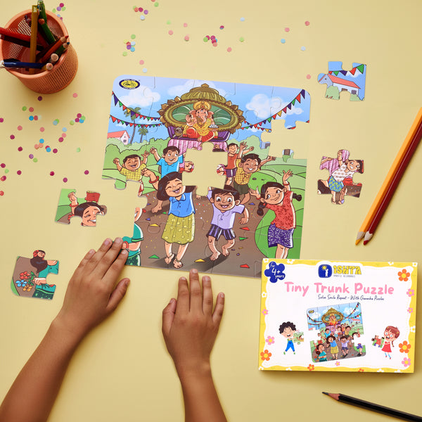 Kids Jigsaw Puzzle - Ganesha with Kids | Fun, Focus & Devotion | Tiny Trunk Puzzle