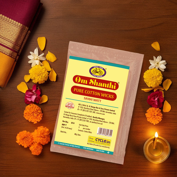 Samai Watt - Pack of 4 | Pure Cotton Wicks for Diyas
