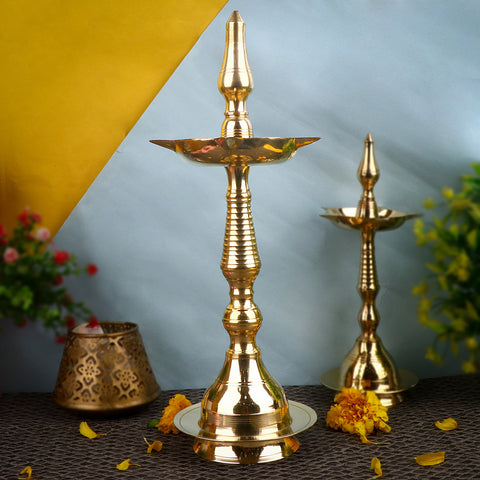 7-8 Inch Traditional Brass Kerala Diya