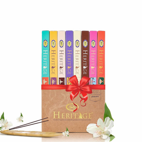 Heritage Handcrafted Prayer Sticks Gift Pack | Set of 8 Assorted Fragrances
